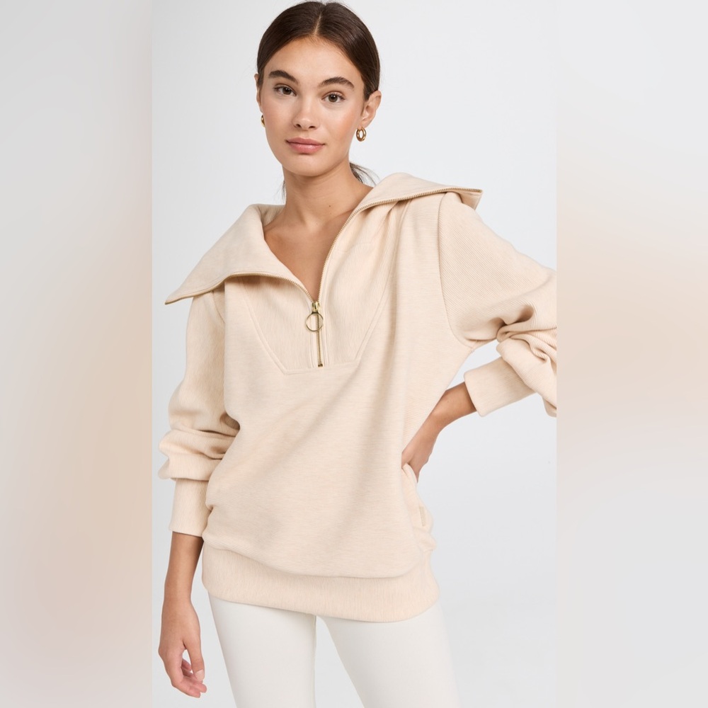 VARLEY Cream Vine Half Zip sweatshirt, size S